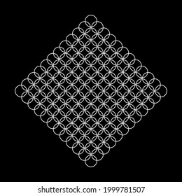 Patrón de motivos de círculo. Decoración de interiores, exteriores, alfombras, textiles, prendas de vestir, tela, seda, mosaico, plástico, papel, envuelto, tapicería, almohada, sofás, fondo, etc. Ilustración vectorial