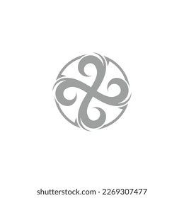 circle motion geometric arrows air flows symbol vector