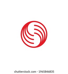 vector de logotipo abstracto geométrico lineal de movimiento circular