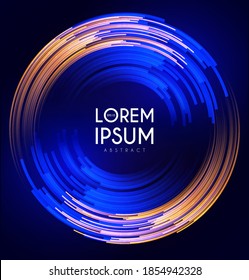 Circle Motion Striped Effect with Light. Abstract Magic Color Banner. Colorful Background.