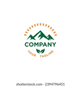 
Circle mountain farm logo icon vector template.eps