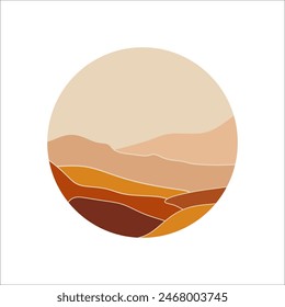 Elemento de Vector de fondo de paisaje montañoso circular