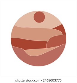 Kreis Berglandschaft Hintergrund Vektorgrafik Element