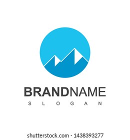 Circle Mountain Logo Design Vector