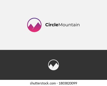 Circle Mountain Pink Magenta Logo Template