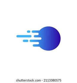 Circle with move and fast icon logo vector stock illustration