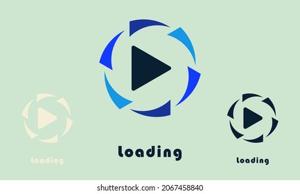 circle move and play illustration video. vector abstract flat design logo icon.