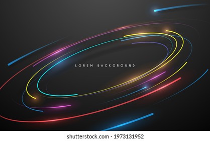 Circle multi colors lines background