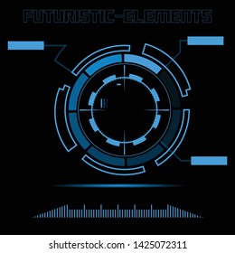
Circle Multiple Label Futuristic Future Elements Vector