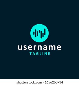 circle music logo design inspiration . soundwave icon design template . circle music equalizer design