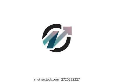 círculo n seta logotipo abstrato vetor empresa logotipo.