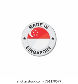 Circle National flag (Made in) - Singapore