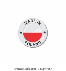 Circle National flag (Made in) - Poland