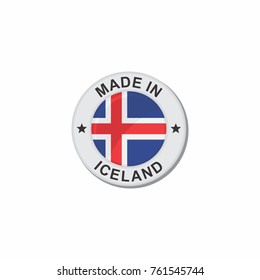Circle National flag (Made in) - Iceland