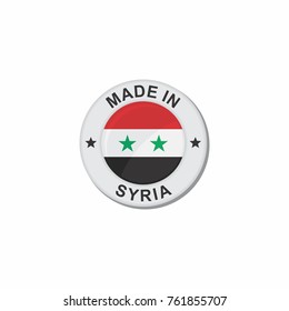 Circle National flag (Made in) - Syria