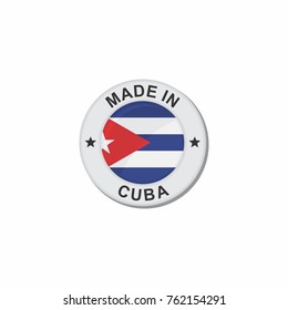 Circle National flag (Made in) - Cuba