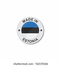 Circle National flag (Made in) - Estonia