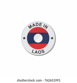 Circle National flag (Made in) - Laos