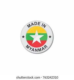 Circle National flag (Made in) - Myanmar