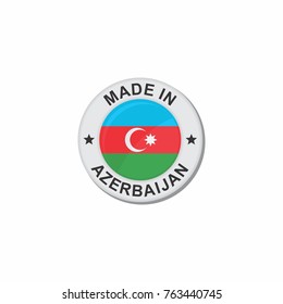 Circle National flag (Made in) - Azerbaijan