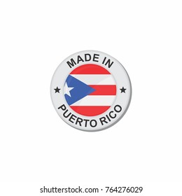 Circle National flag (Made in) - Puerto Rico