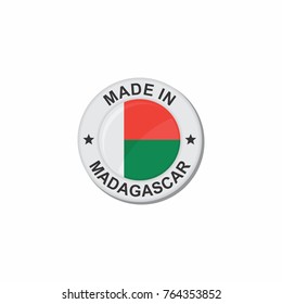 Circle National flag (Made in) - Madagascar