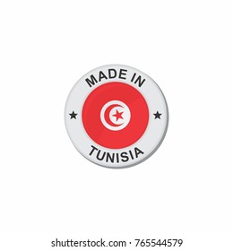 Circle National flag (Made in) - Tunisia