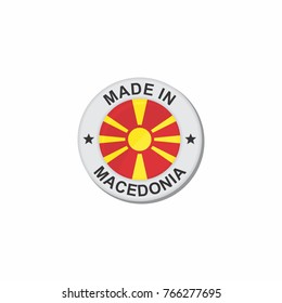 Circle National flag (Made in) - Macedonia