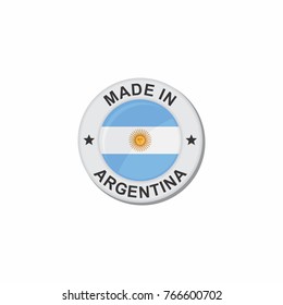 Circle National flag (Made in) - Argentina
