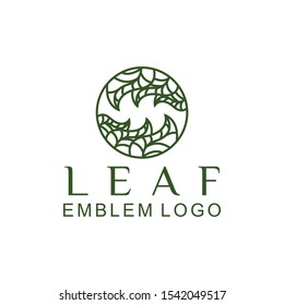 Circle Natural Green Leaf Flower abstract logo vector design templates emblems icon for holistic medicine centers 