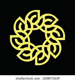 Circle nature flower logo template design