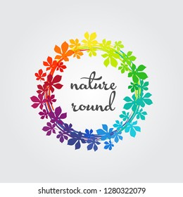Circle nature frame design with rainbow colors