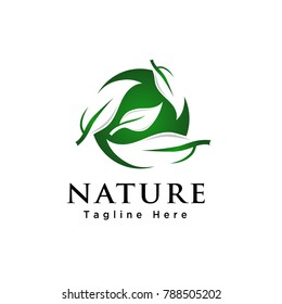 Circle Nature leaf logo