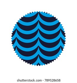 circle with nature pattern waves background