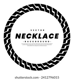 Circle necklace. Chain round frame. Chainlet design element. Border frames. Vector Illustration