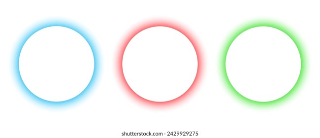 Circle neon blue pink green set frame