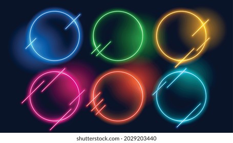 circle neon frames in many colors