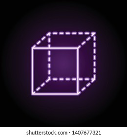 a circle neon icon. Elements of geometric figures set. Simple icon for websites, web design, mobile app, info graphics on dark gradient background