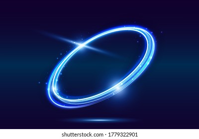 Circle Neon Light Effect Isolated On Stock Vector (Royalty Free ...