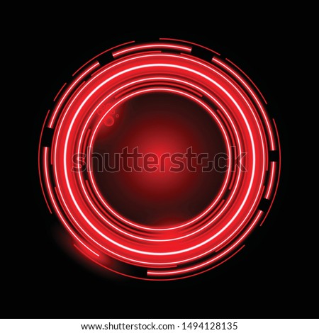 
circle with neon red and black bacground