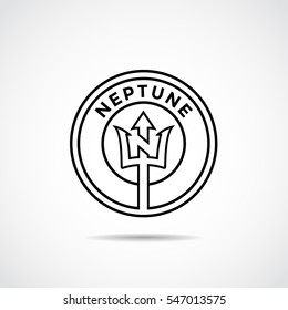 Circle Neptune Logo template. Letter N concept on the trident. Vector Illustrator eps.10