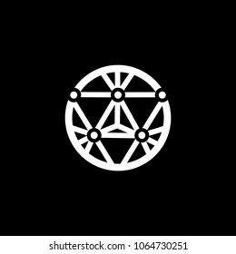 Circle Net Web Network Logo White Icon.