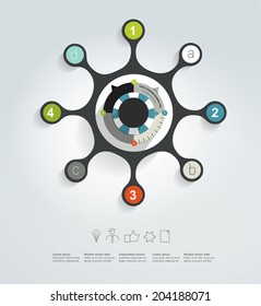 Circle network diagram. Infographic chart. Vector banner.