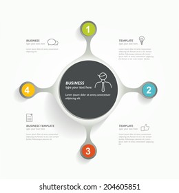 Circle network diagram. Infographic chart. Vector banner. 