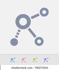 Circle Network - Granite Icons. A professional, pixel-perfect icon designed on a 32x32 pixel grid and redesigned on a 16x16 pixel grid for very small sizes.