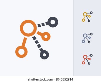 Circle Network - Line Duo Icons. A professional, pixel-aligned icon.