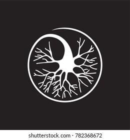 Circle Neuron Vector Art. Neuron logo template, Creative Vector element