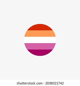Círculo de nueva bandera lesbiana con fondo blanco