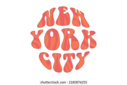 Circle New York City alphabet logo vector