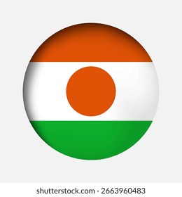 Circle Niger national flag highlight icon, sticker